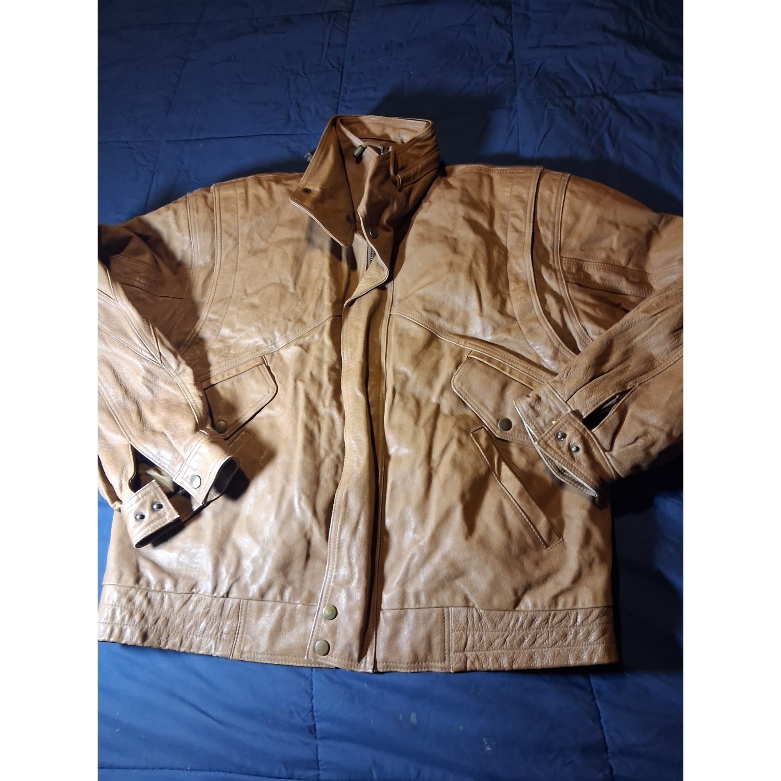 Wilda Jacket Mens Small Genuine Leather Removable Liner Full Zip Bomber Usa